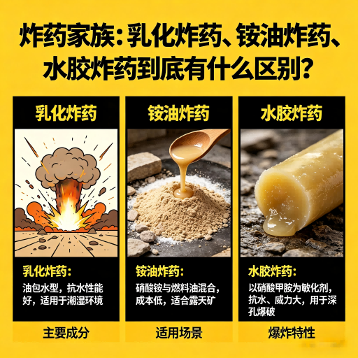麻涌镇炸药家族：乳化炸药、铵油炸药、水胶炸药到底有什么区别？